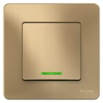 Выключатель 1-кл. СП Blanca 10А IP20 (сх. 1) 250В с подсветкой титан SE BLNVS010114 — изображение 2