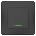 Выключатель 1-кл. СП Blanca 10А IP20 (сх. 1) 250В с подсветкой антрацит SE BLNVS010116 — изображение 2