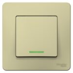 Выключатель 1-кл. СП Blanca 10А IP20 (сх. 1) 250В с подсветкой беж. SE BLNVS010117 — изображение 2
