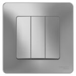 Выключатель 3-кл. СП Blanca 10А IP20 (сх. 1+1+1) 250В алюм. SE BLNVS100503 — изображение 2