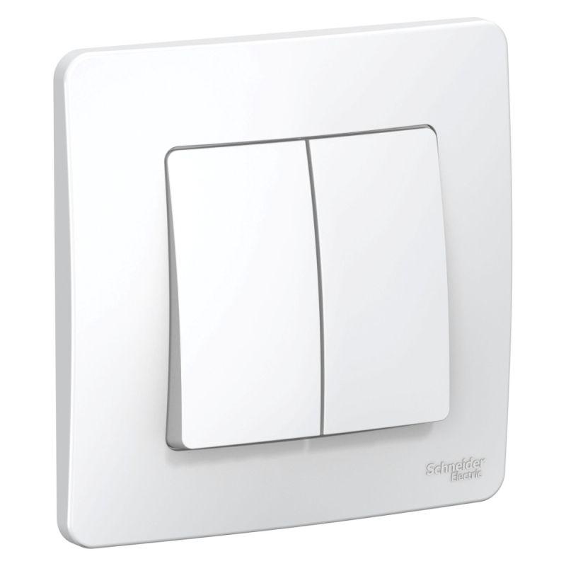BLNVS106601_1.jpeg Переключатель проходной 2-кл. СП Blanca 10А IP20 (сх. 6+6) 250В бел. SE BLNVS106601 — изображение 1