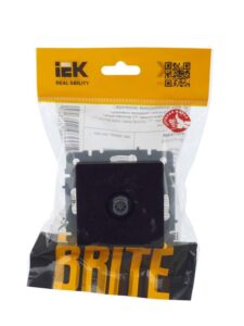 Розетка телевизионная оконечная TV СП Brite РТВ11-0-БрЧ механизм черн. IEK BR-A10-O-K02 — изображение 6