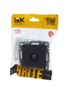 Розетка телевизионная оконечная TV СП Brite РТВ11-0-БрГ механизм графит IEK BR-A10-O-K53 — изображение 2