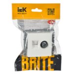 Розетка компьютерная + телевизионная 2-м Brite РТВ/РК12-БрБ RJ45 кат.5E + TV механизм бел. IEK BR-AK20-1-K01 — изображение 6