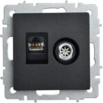 Розетка компьютерная + телевизионная 2-м Brite РТВ/РК12-БрЧ RJ45 кат.5E + TV механизм черн. IEK BR-AK20-1-K02 — изображение 4