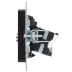 Розетка компьютерная + телевизионная 2-м Brite РТВ/РК12-БрЧ RJ45 кат.5E + TV механизм черн. IEK BR-AK20-1-K02 — изображение 3