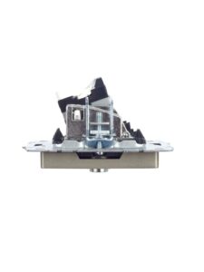 Розетка компьютерная + телевизионная 2-м Brite РТВ/РК12-БрШ RJ45 кат.5E + TV механизм шампань IEK BR-AK20-1-K37 — изображение 2