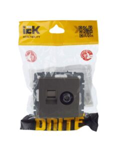 Розетка компьютерная + телевизионная 2-м Brite РТВ/РК12-БрШ RJ45 кат.5E + TV механизм шампань IEK BR-AK20-1-K37 — изображение 8