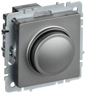 Светорегулятор СП BRITE пов-наж. 600Вт СС10-1-0-БрС механизм сталь IEK BR-D20-0600-K46