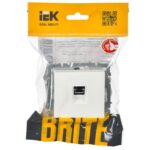 Розетка компьютерная СП RJ45 кат.5E BRITE РК10-БрБ механизм бел. IEK BR-K10-1-K01 — изображение 6