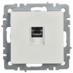 Розетка компьютерная СП RJ45 кат.5E BRITE РК10-БрБ механизм бел. IEK BR-K10-1-K01 — изображение 2