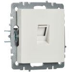 Розетка компьютерная СП RJ45 кат.5E BRITE РК10-БрБ механизм бел. IEK BR-K10-1-K01 — изображение 4