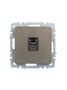 Розетка компьютерная СП RJ45 кат.5E BRITE РК10-БрШ механизм шампань IEK BR-K10-1-K37 — изображение 2