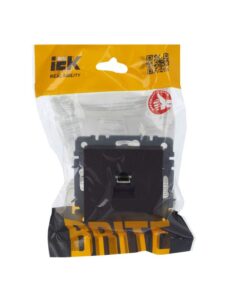Розетка компьютерная СП RJ45 кат.5E BRITE РК10-БрТБ механизм бронза IEK BR-K10-1-K45 — изображение 2
