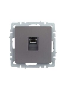 Розетка компьютерная СП RJ45 кат.5E BRITE РК10-БрС механизм сталь IEK BR-K10-1-K46 — изображение 7