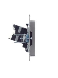 Розетка компьютерная СП RJ45 кат.5E BRITE РК10-БрС механизм сталь IEK BR-K10-1-K46 — изображение 2