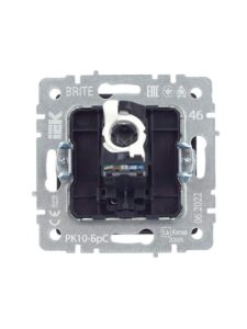 Розетка компьютерная СП RJ45 кат.5E BRITE РК10-БрС механизм сталь IEK BR-K10-1-K46 — изображение 8