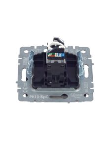 Розетка компьютерная СП RJ45 кат.5E BRITE РК10-БрС механизм сталь IEK BR-K10-1-K46 — изображение 4