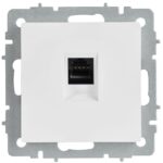 Розетка компьютерная СП BRITE РК10-БрАБ RJ45 кат.5E механизм арктич. бел. IEK BR-K10-1-K91 — изображение 4