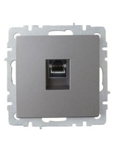 Розетка компьютерная СП RJ45 кат.6 BRITE РК11-БрС механизм сталь IEK BR-K10-2-K46 — изображение 6