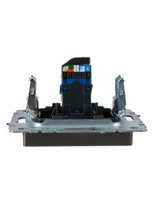 Розетка компьютерная СП RJ45 кат.6 BRITE РК11-БрС механизм сталь IEK BR-K10-2-K46 — изображение 5