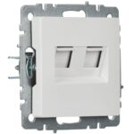 Розетка компьютерная двойн. СП RJ45 кат.5E BRITE РК10-2-БрБ механизм бел. IEK BR-K20-1-K01 — изображение 4
