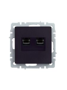 Розетка компьютерная двойн. СП RJ45 кат.5E BRITE РК10-2-БрЧ механизм черн. IEK BR-K20-1-K02 — изображение 7
