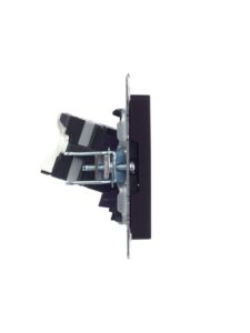 Розетка компьютерная двойн. СП RJ45 кат.5E BRITE РК10-2-БрЧ механизм черн. IEK BR-K20-1-K02 — изображение 2