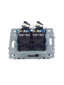 Розетка компьютерная двойн. СП RJ45 кат.5E BRITE РК10-2-БрЧ механизм черн. IEK BR-K20-1-K02 — изображение 4