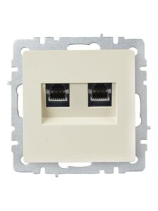 Розетка компьютерная двойн. СП RJ45 кат.5E BRITE РК10-2-БрКр механизм беж. IEK BR-K20-1-K10 — изображение 5