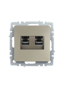 Розетка компьютерная двойн. СП RJ45 кат.5E BRITE РК10-2-БрШ механизм шампань IEK BR-K20-1-K37 — изображение 7