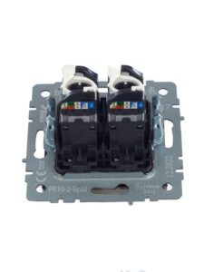 Розетка компьютерная двойн. СП RJ45 кат.5E BRITE РК10-2-БрШ механизм шампань IEK BR-K20-1-K37 — изображение 4