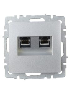 Розетка компьютерная двойн. СП RJ45 кат.5E BRITE РК10-2-БрА механизм алюм. IEK BR-K20-1-K47 — изображение 5