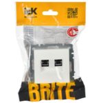 Розетка двойная СП RJ11+RJ45 кат.5E BRITE РК/Т12-БрБ механизм бел. IEK BR-KT20-O-1-K01 — изображение 6