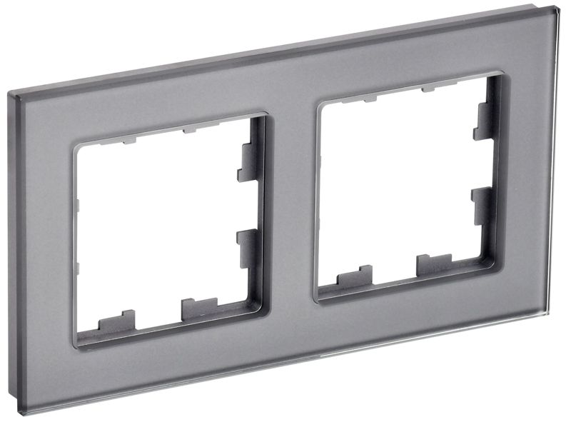 BR-M22-G-K03_1.jpeg Рамка 2-м BRITE РУ-2-2-БрСе стекло сер. IEK BR-M22-G-K03 — изображение 1