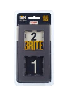 Рамка 2-м BRITE РУ-2-2-БрСе стекло сер. IEK BR-M22-G-K03 — изображение 4