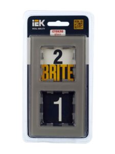 Рамка 2-м BRITE РУ-2-2-БрД стекло дым. IEK BR-M22-G-K30 — изображение 4