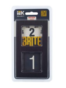 Рамка 2-м BRITE РУ-2-1-БрЧ металл черн. IEK BR-M22-M-K02 — изображение 2