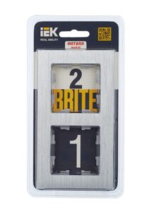 Рамка 2-м BRITE РУ-2-1-БрА металл алюм. IEK BR-M22-M-K47 — изображение 4
