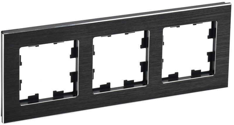 BR-M32-M-K02_1.jpeg Рамка 3-м BRITE РУ-3-1-БрЧ металл черн. IEK BR-M32-M-K02 — изображение 1