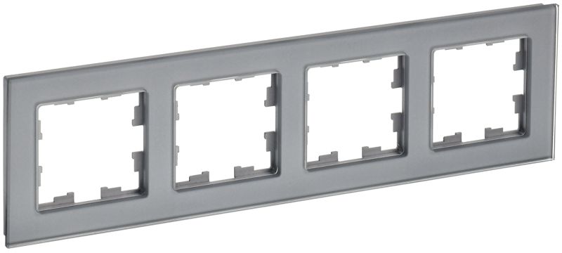 BR-M42-G-K03_1.jpeg Рамка 4-м BRITE РУ-4-2-БрСе стекло сер. IEK BR-M42-G-K03 — изображение 1