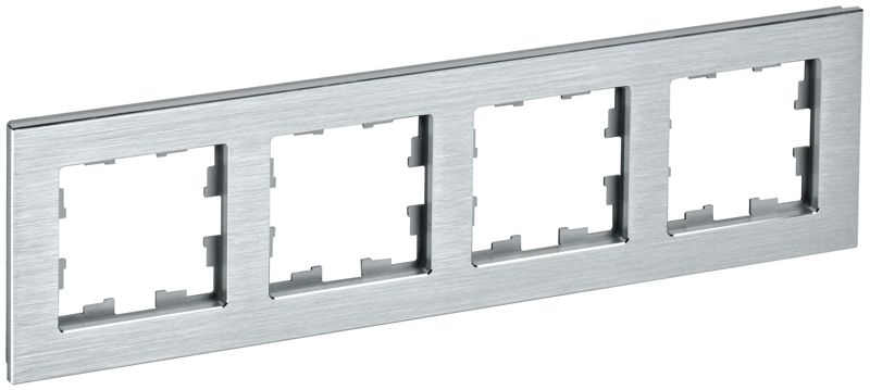 BR-M42-M-K47_1.jpeg Рамка 4-м BRITE РУ-4-1-БрА металл алюм. IEK BR-M42-M-K47 — изображение 1