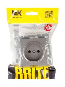 Розетка 1-м СП BRITE РС10-1-0-БрС 10А без заземл. без защ. шторок механизм сталь IEK BR-R10-10-K46 — изображение 5