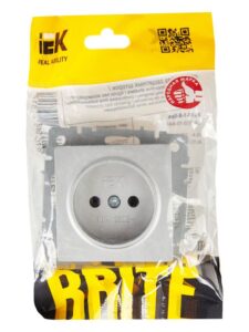 Розетка BRITE РС10-1-0-БрА 10А без заземл. без защ. шторок механизм алюм. IEK BR-R10-10-K47 — изображение 5