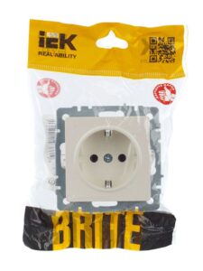 Розетка 1-м СП BRITE РС11-1-0-БрЖ 16А с заземл. без защ. шторки механизм жемчуж. IEK BR-R11-16-K36 — изображение 6