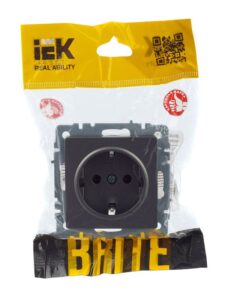 Розетка 1-м СП BRITE РС11-1-0-БрС 16А с заземл. без защ. шторки механизм сталь IEK BR-R11-16-K46 — изображение 6