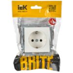 Розетка BRITE РС14-1-0-БрБ 16А с заземл. защ. шторки механизм бел. IEK BR-R14-16-K01 — изображение 6