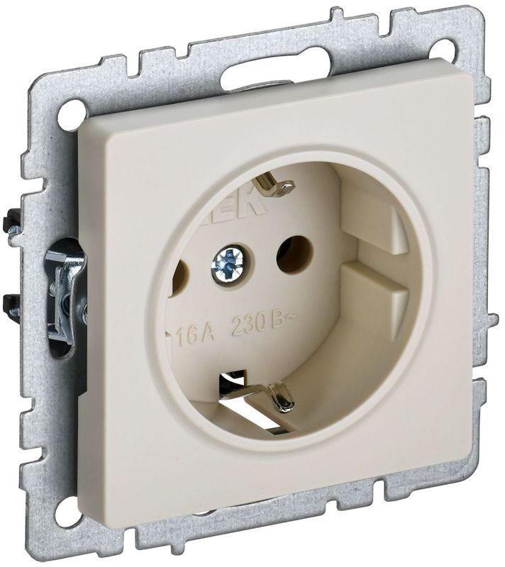 BR-R14-16-K10_1.jpeg Розетка BRITE РС14-1-0-БрКр 16А с заземл. защ. шторки механизм беж. IEK BR-R14-16-K10 — изображение 1