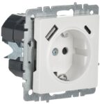 Розетка BRITE РЮш11-1-БрБ 16А с USB A+C 18Вт с заземл. защ. шторки механизм бел. IEK BR-R14-16-U22-018-K01 — изображение 4