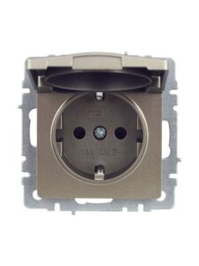 Розетка BRITE РСбш10-3-44-БрШ 16А IP44 с заземл. защ. шторки с крышкой механизм шампань IEK BR-R16-16-44-K37 — изображение 8
